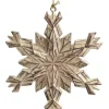 Ornement, flocon de neige doré avec paillettes
