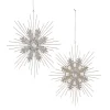 Ornement, flocon de neige en métal scintillant, 7,5"