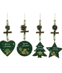 Ornement, forme de cercle vert avec motif et décoration.