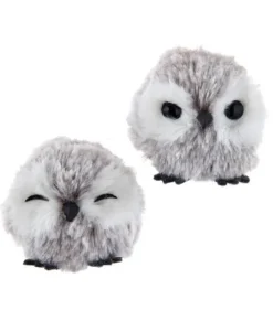Ornement hibou brun et blanc