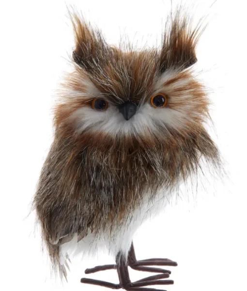 Ornement, hibou brun poilu