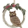 Ornement, Hibou des bois sur une couronne avec des baies