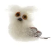 Ornement, hibou en guirlande blanche.
