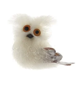 Ornement, hibou en guirlande blanche.