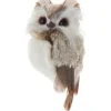 Ornement hibou gris et brun