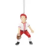 Ornement, joueur de baseball junior, uniforme rouge