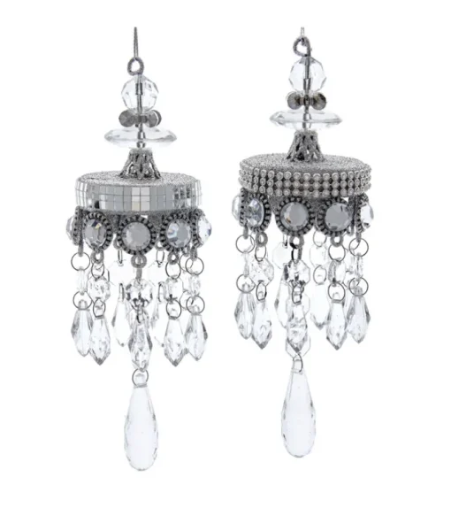 Ornement, élégant lustre en argent, mesure 6,8 pouces