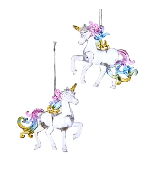 Ornement licorne arc-en-ciel