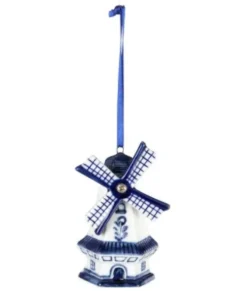 Ornement moulin bleu delft