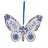 Ornement papillon bleu delft
