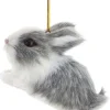 Ornement, petit bébé lapin gris