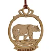Ornement plat en bois de grizzli.