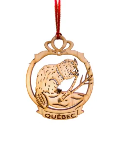 Ornement plat en bois de castor