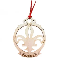 Ornement plat en bois Fleur de lys