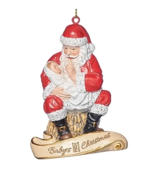 Ornement, Père Noël avec bébé