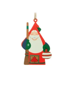 Ornement, Père Noël, joueur de curling, souvenir du Canada