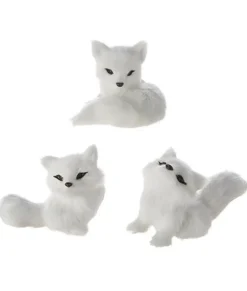 Ornement, renard arctique en peluche.