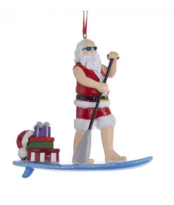Ornement Santa en planche à pagaie
