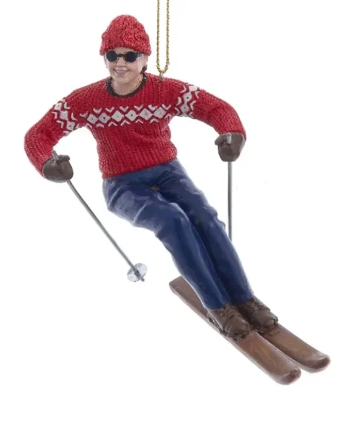 Ornement, skieur de style vintage
