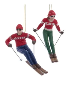 Ornement, skieur de style vintage