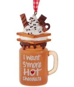 Ornement, tasse de chocolat chaud avec s'mores