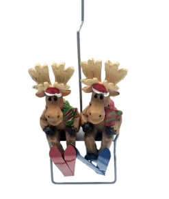 Ornement téléski avec 2 orignaux