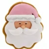 Ornement, visage de Père Noël en pain d'épice avec glaçage rose