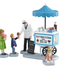 Par Lemax, Chariot de Glaces « Happy Scoffs », lot de 5 figurines
