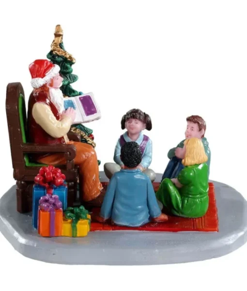 Par Lemax, le Père Noël raconte des histoires.