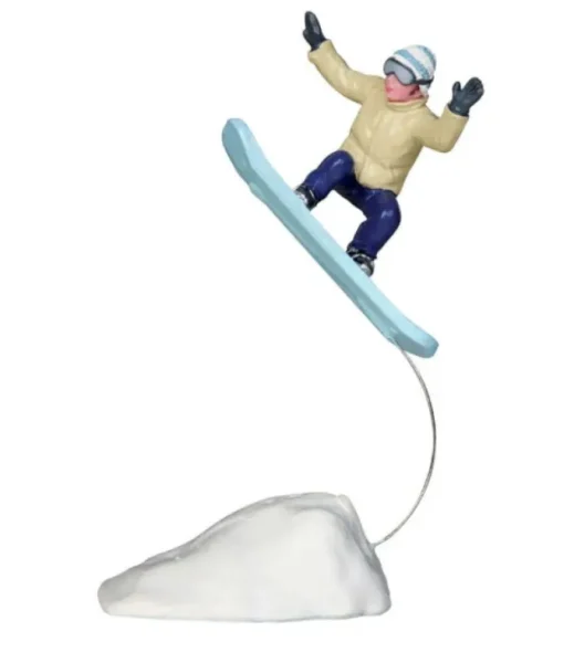 Par Lemax, le snowboarder prend de l'air.