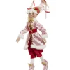 Pièce de table, lutin posable en rouge et blanc