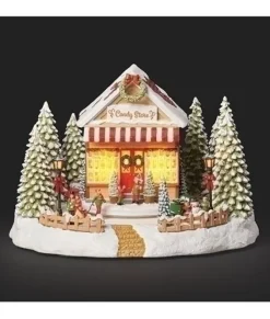 Pièce de table, magasin de bonbons de Noël, éclairée par LED