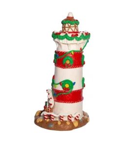 Pièce de table, phare de maison en pain d’épice avec éclairage LED