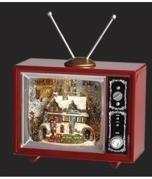 Pièce de table, TV Box, avec train du pôle Nord