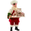 Père Noël Chef Fabriché™ 11" avec train en pain d'épices