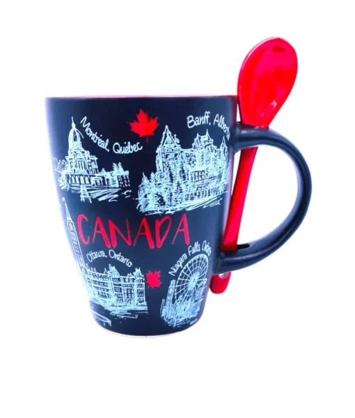 Tasse Souvenir du Canada, avec cuillère, 12 oz
