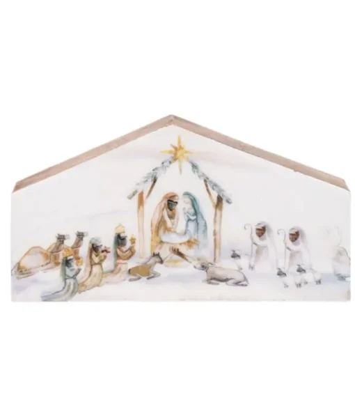7"watercolor Nativity