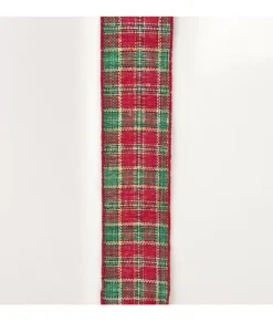 10yd Ruban Plaid rouge/vert